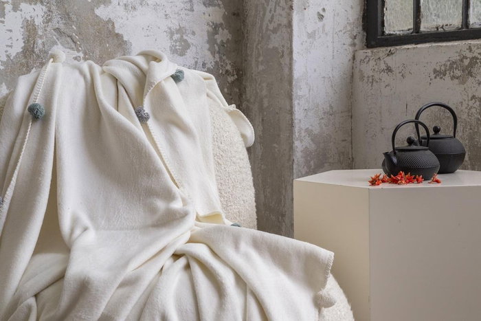 L'essentiel linge de maison Pom Pom - Crema